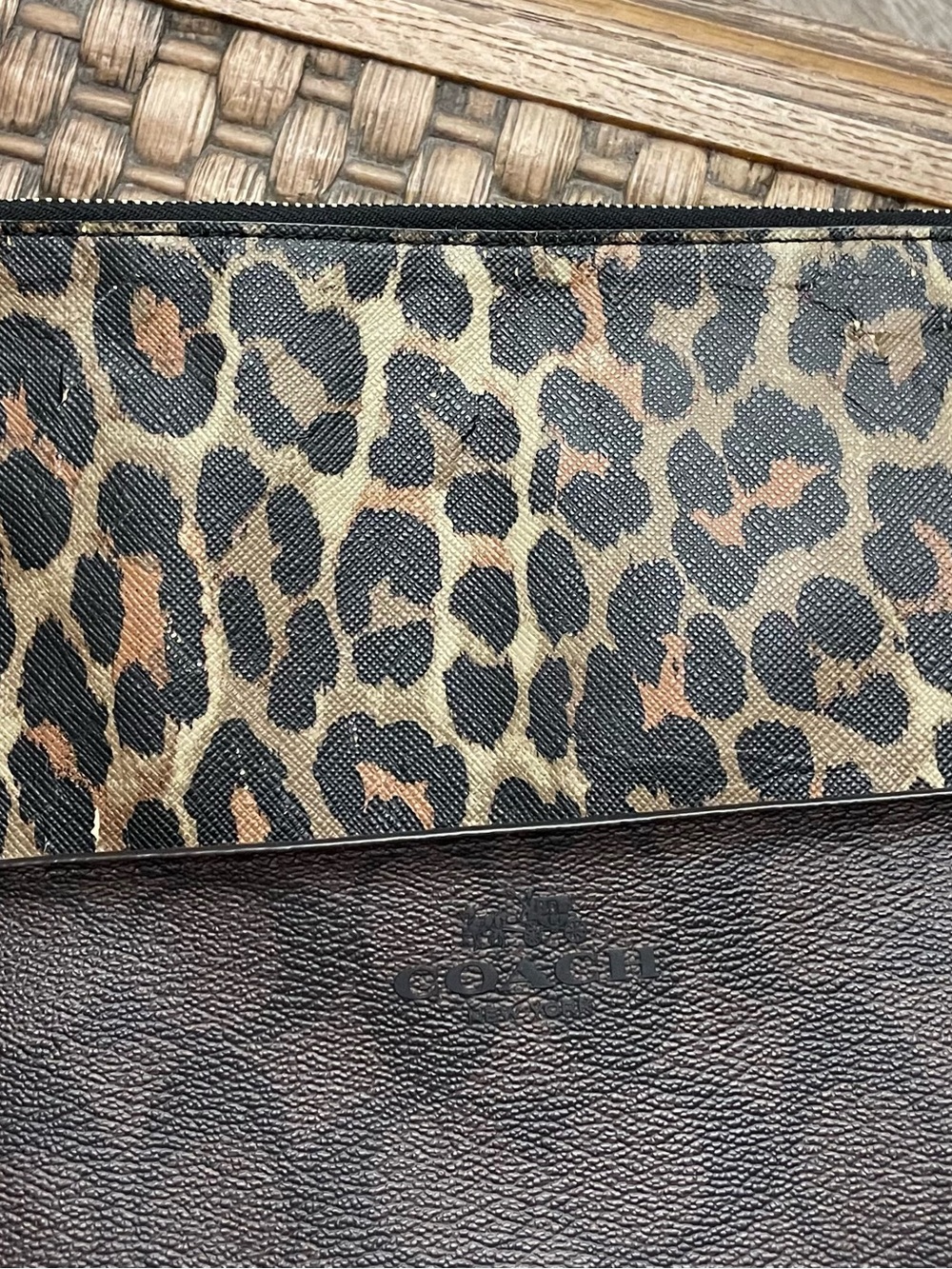Coach Brown Signature Crossbody with Leopard Accent - Picture 2 of 6